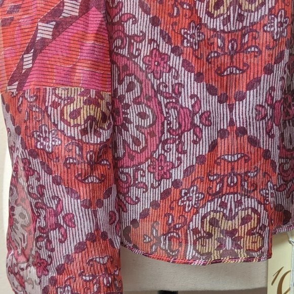 COLLECTION XIIX Geisha Oblong Red Wrap Scarf - Picture 6 of 7